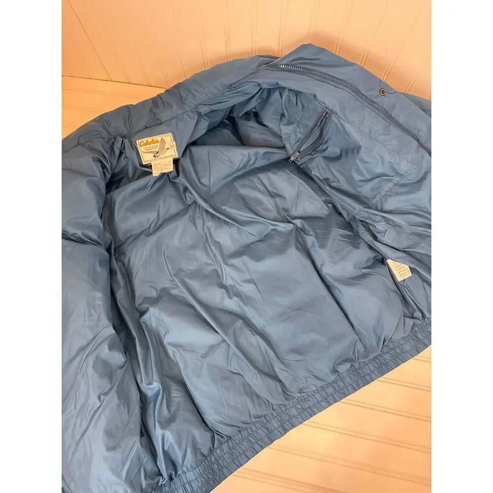 Cabelas Premier Northern Goose Down Puffer Jacket Blue Y2k Gorp Mens Size XL